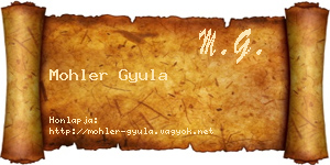 Mohler Gyula névjegykártya