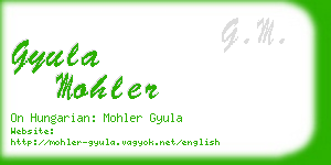 gyula mohler business card